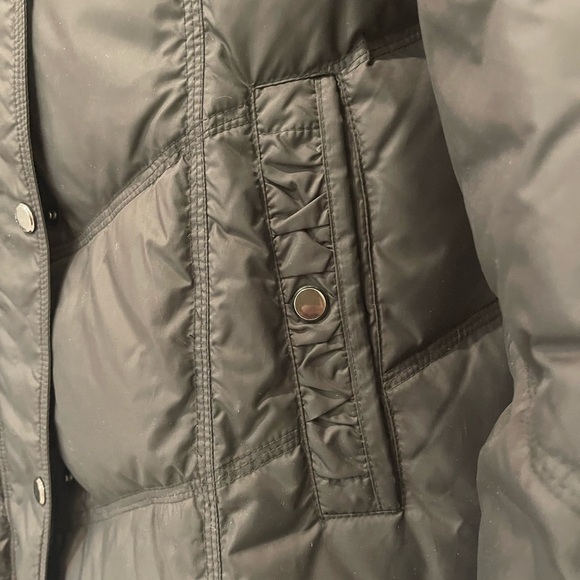 London Fog Down Parka Puffer Coat with Faux Fur Hood - Picture 3 of 16